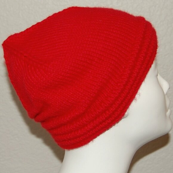 NEW Handmade Bright Red Cap, Women Size OS - Picture 4 of 12